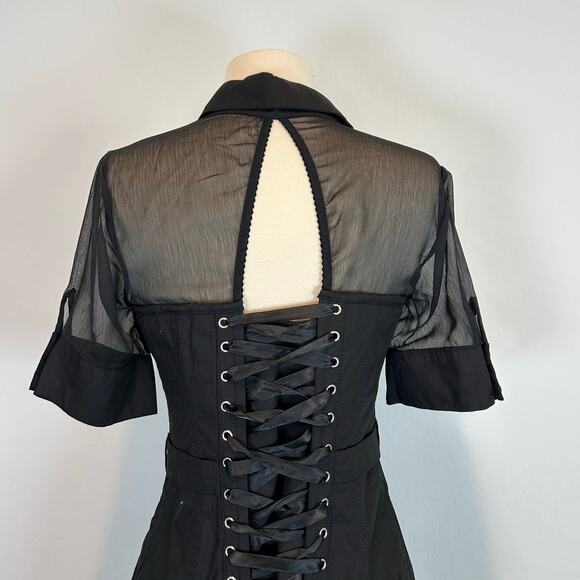 Corset Story Black Corset Shirt Dress Size M - Picture 8 of 16